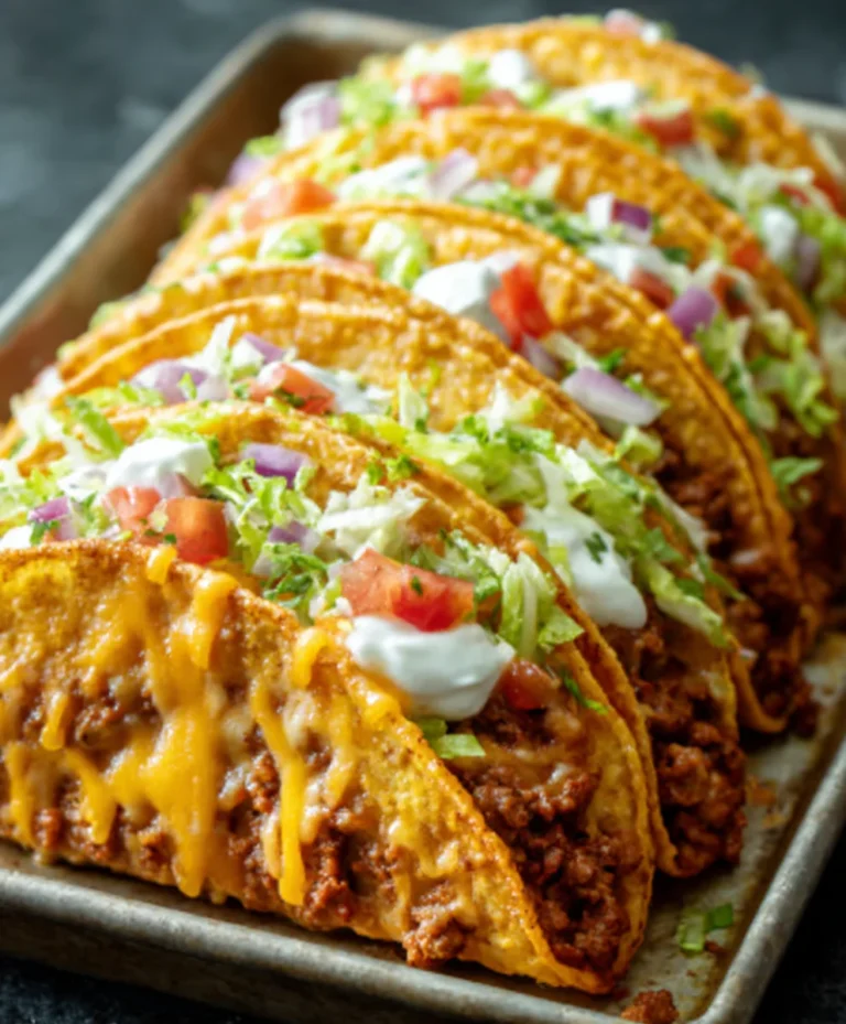 Oven-Baked Cheesy Beef Tacos-Crispy & Loaded