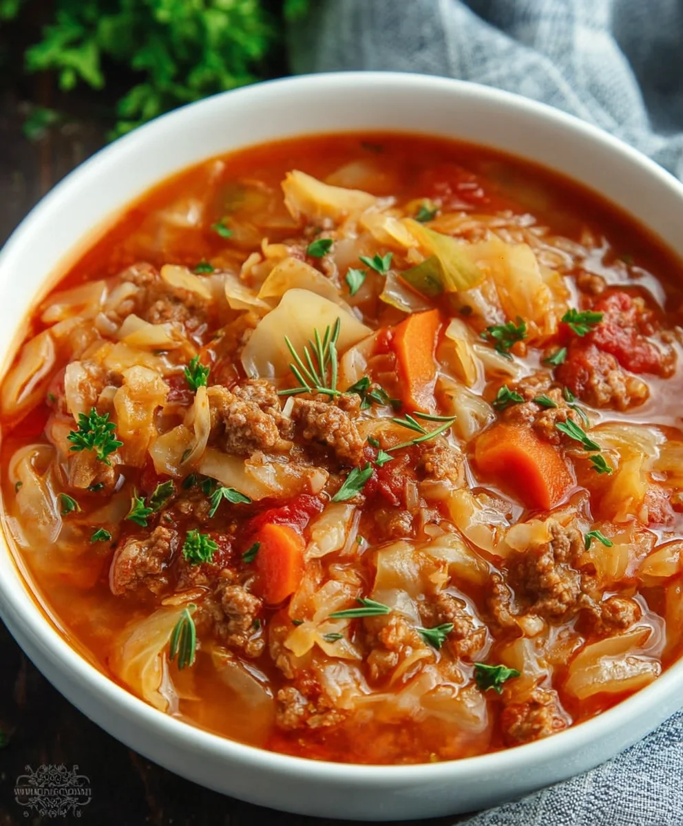Hearty Cabbage Roll Soup- Easy Beef & Non-Non-Non-Alcoholic Alternativeic Recipe