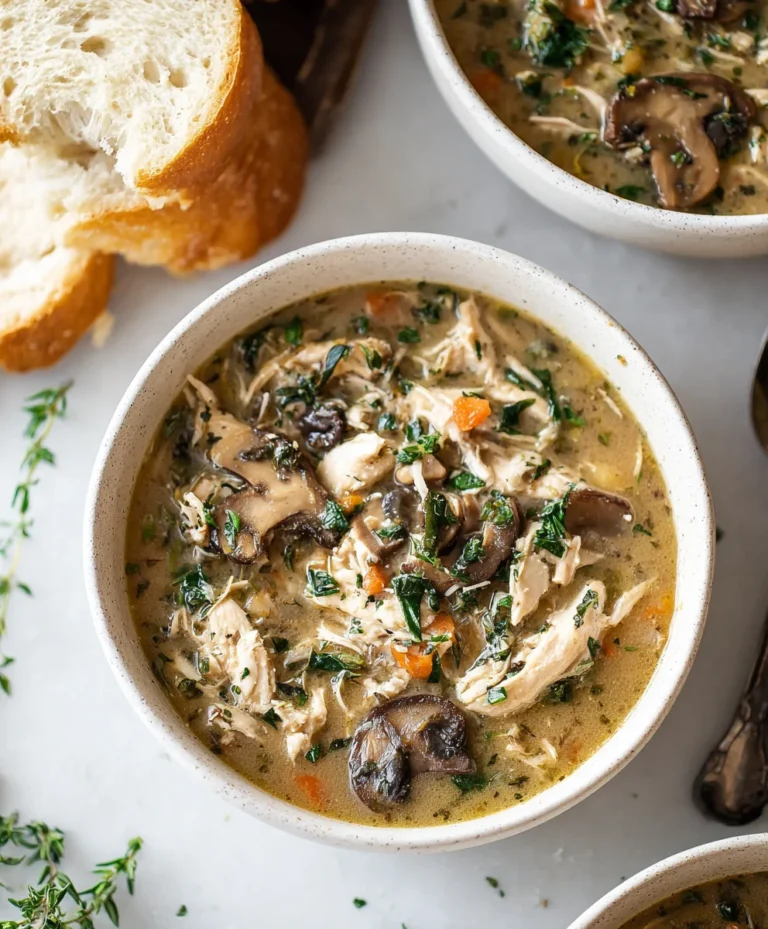 Comforting Rotisserie Chicken Mushroom Soup-Easy Recipe