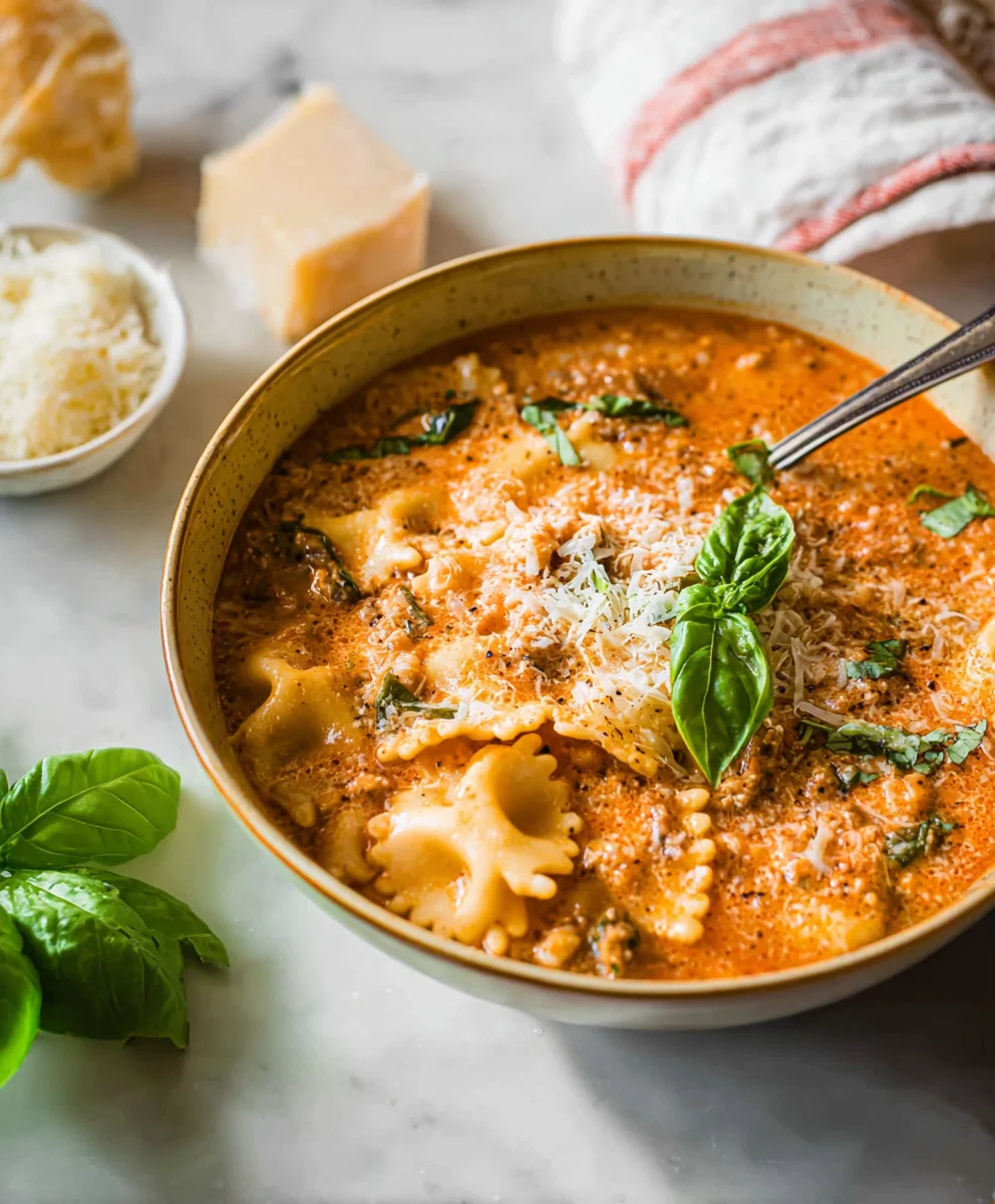 Easy Creamy Lasagna Soup-Quick Comfort Food Recipe