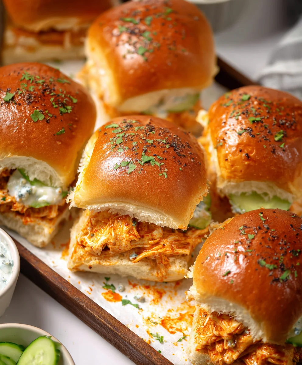 Spicy Buffalo Chicken Sliders- Easy Party Appetizer