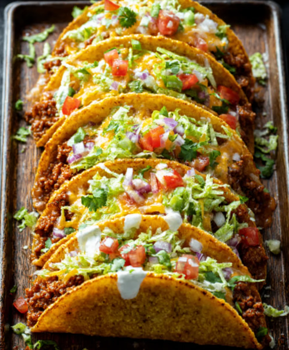 Crispy Oven-Baked Cheesy Beef Tacos - Delicious!