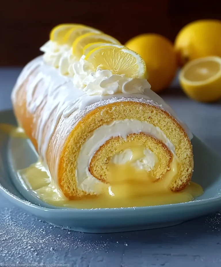 Lemon Cream Roll Cake – Light & Zesty Dessert