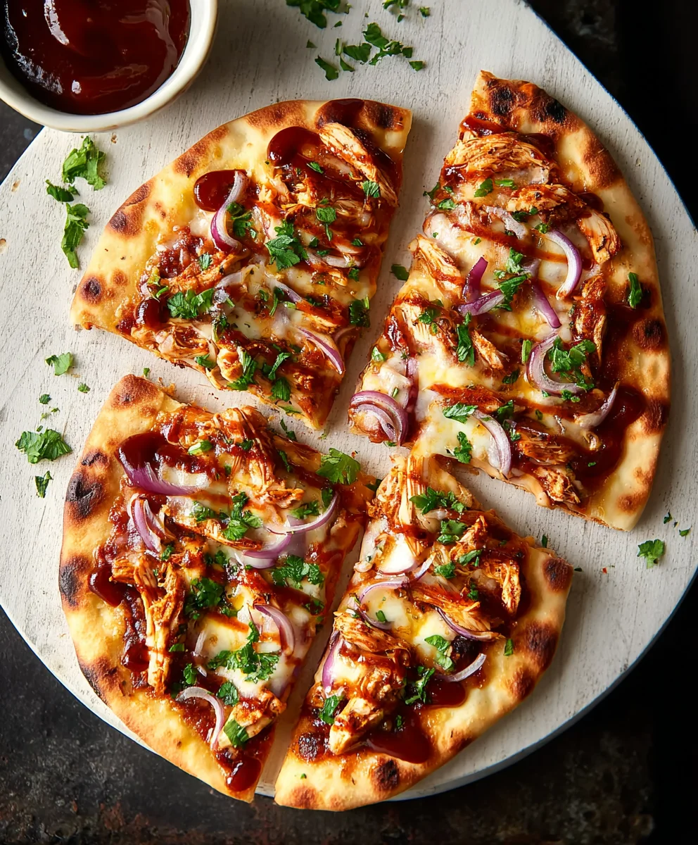 Easy BBQ Chicken Naan Pizza Recipe