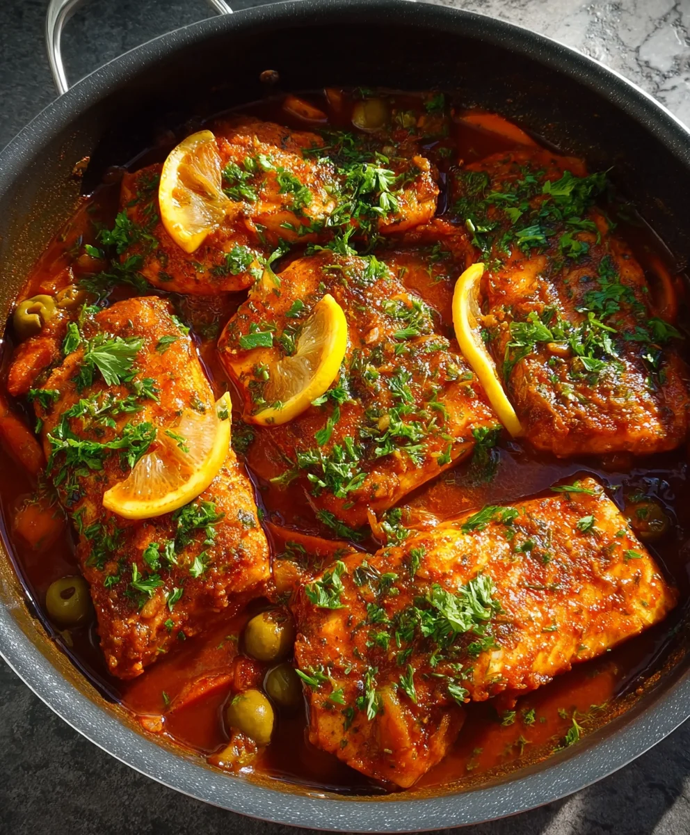 Spicy Moroccan Fish-Flavorful Rich Sauce Recipe