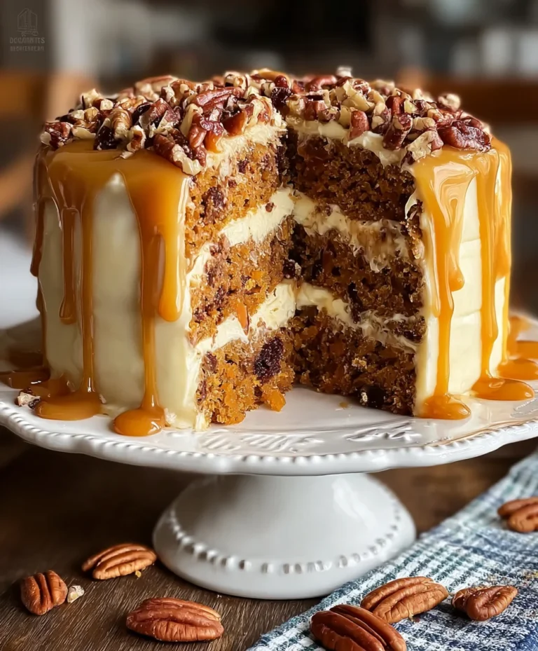 Heavenly Caramel Pecan Carrot Cake Recipe