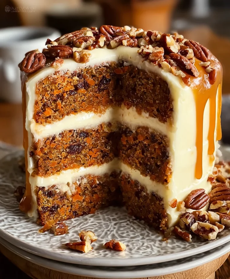 Heavenly Caramel Pecan Carrot Cake Recipe