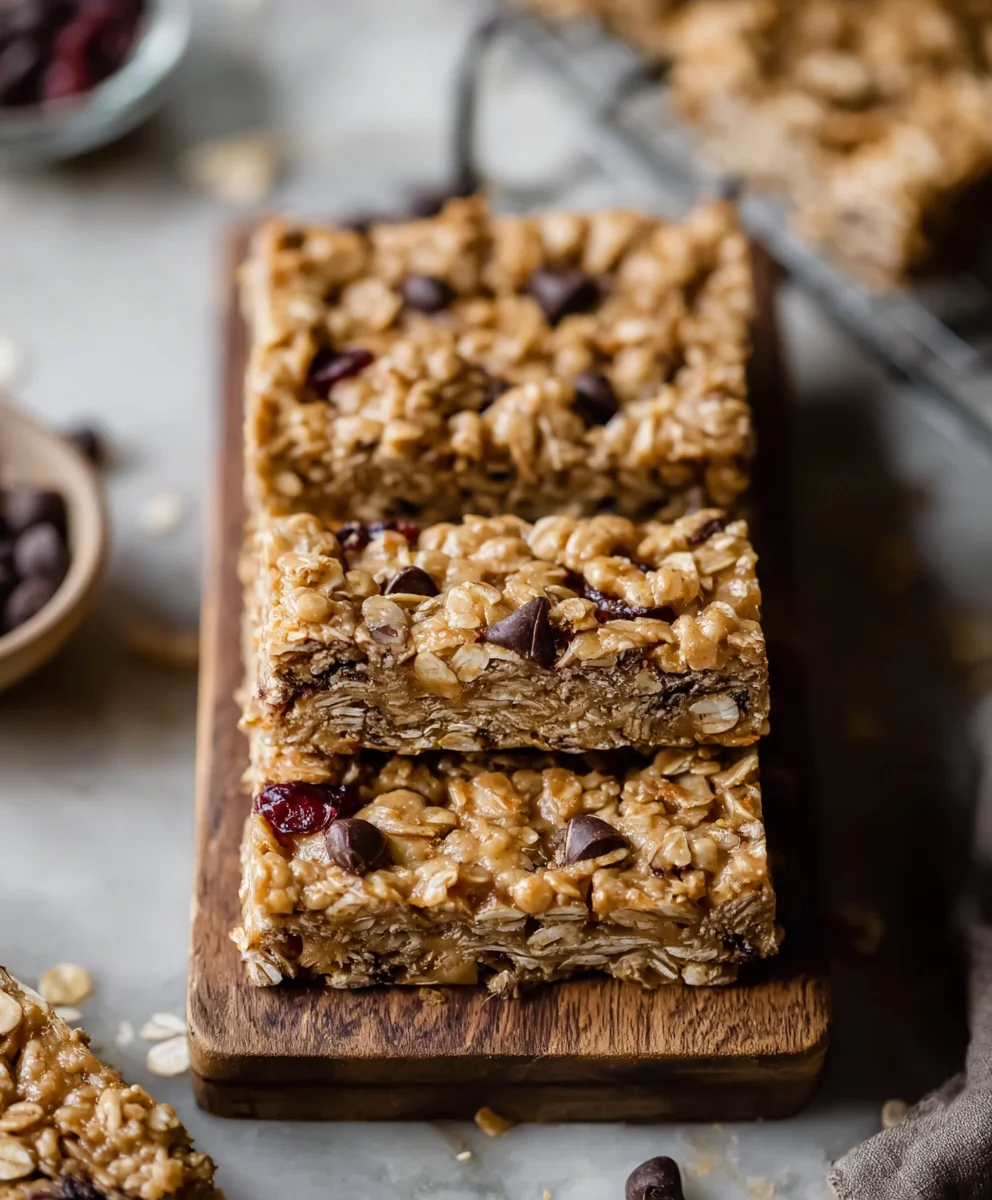 Soft-Baked Peanut Butter Granola Bars- Easy Recipe