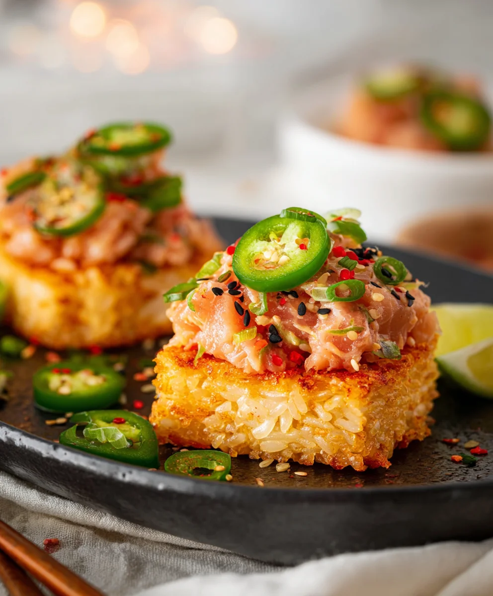 Spicy Tuna Crispy Rice Bites-Easy Recipe