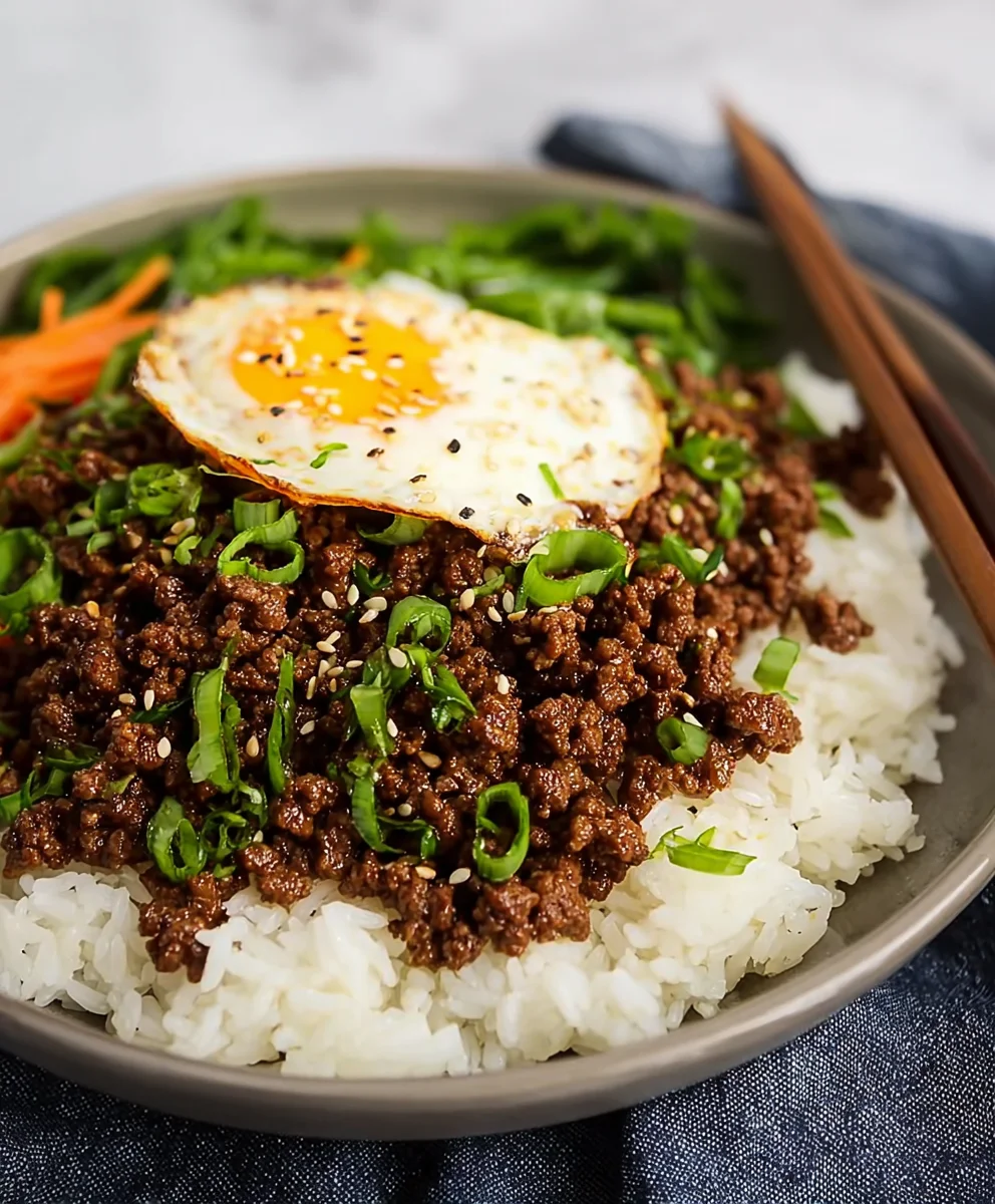 Quick Korean Ground Beef Bowl Recipe