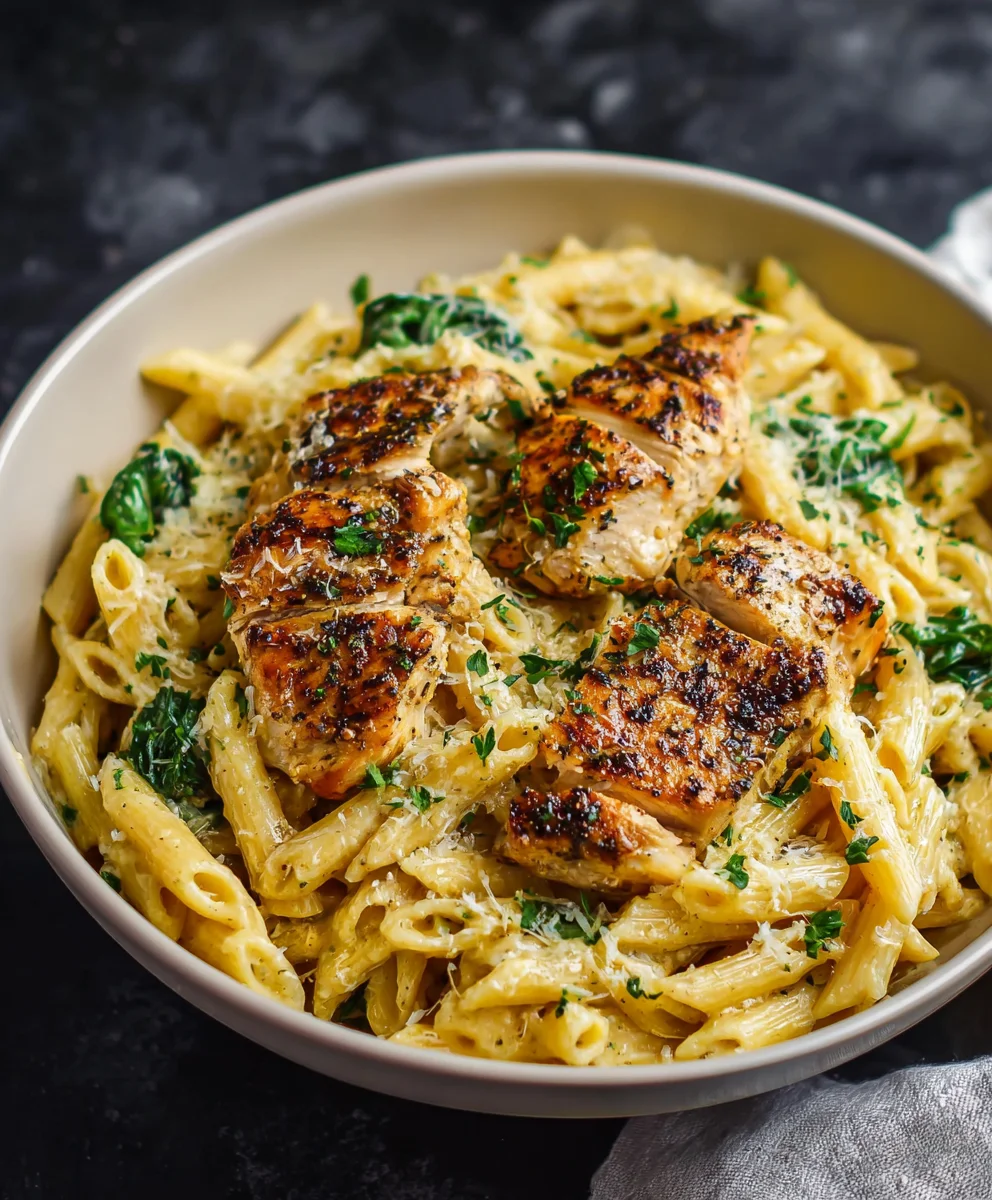 Healthy Garlic Parmesan Chicken Pasta Recipe