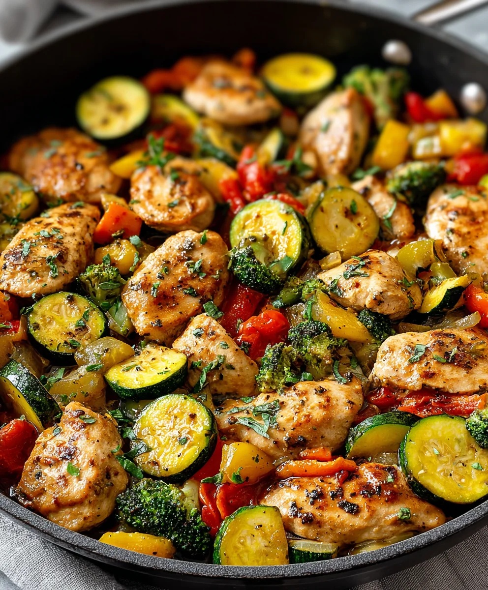 Healthy Chicken Vegetable Skillet-Easy & Delicious