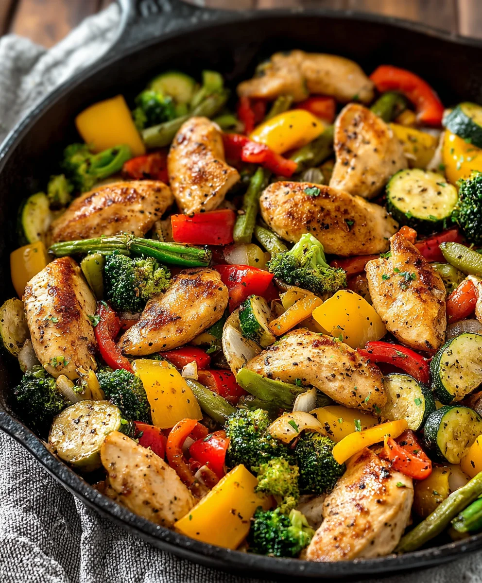 Healthy Chicken Vegetable Skillet-Easy & Delicious