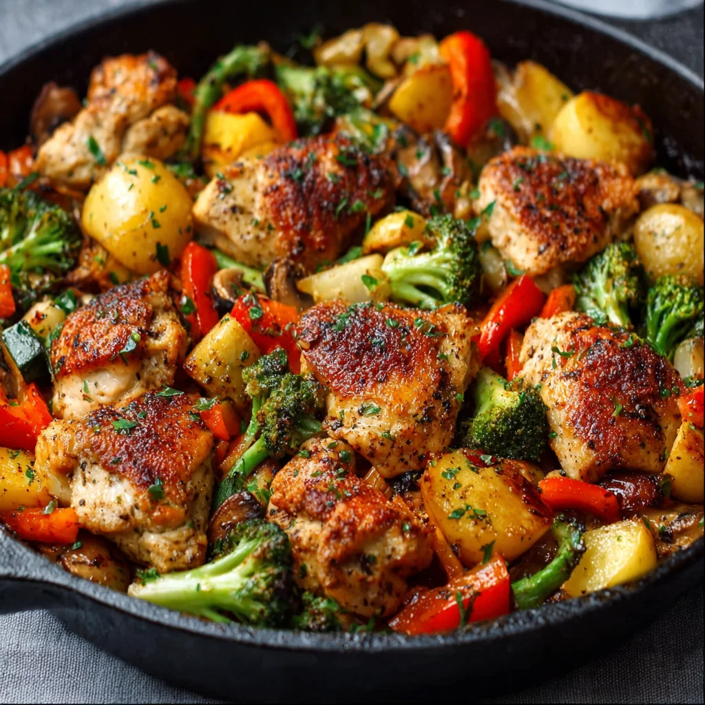 One Pot Chicken Skillet - Healthy Low Carb Meal
