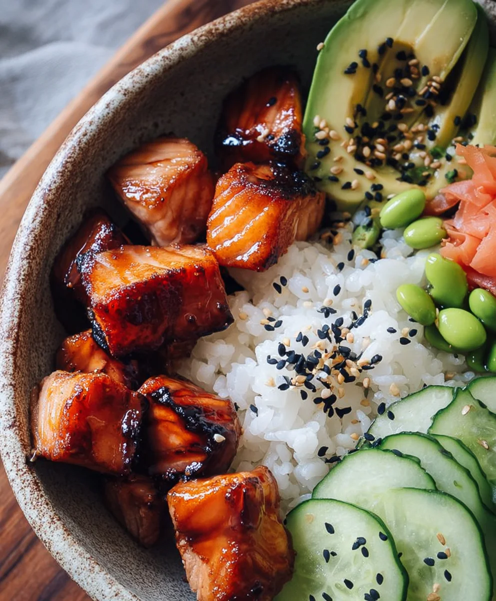 Gluten-Free Teriyaki Salmon Sushi Bowl Recipe