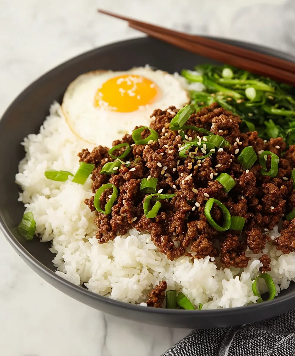 Quick Korean Ground Beef Bowl Recipe