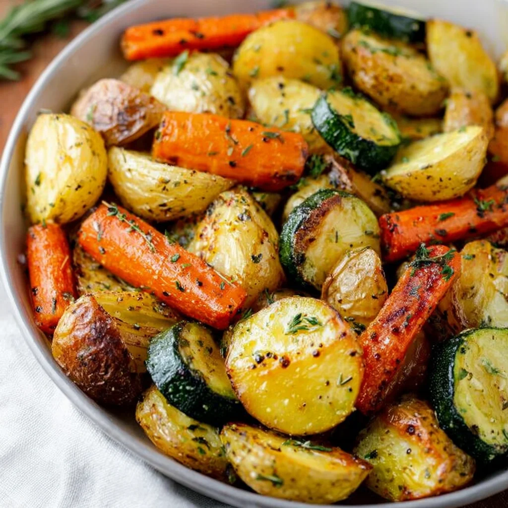 Garlic Herb Roasted Potatoes Carrots Zucchini