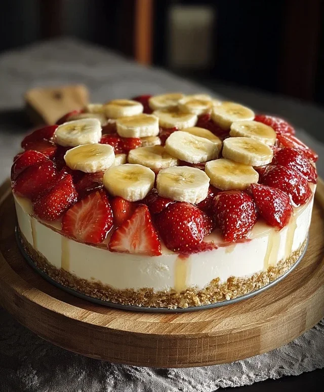 Strawberry Banana Pudding Cheesecake