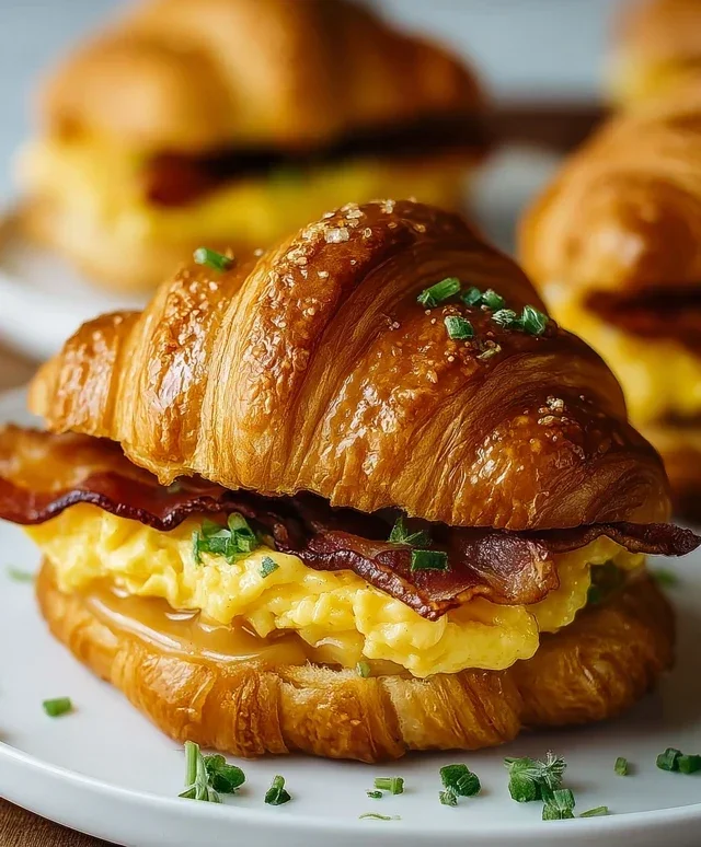 Killer Maple Mustard Croissant Breakfast Sandwiches