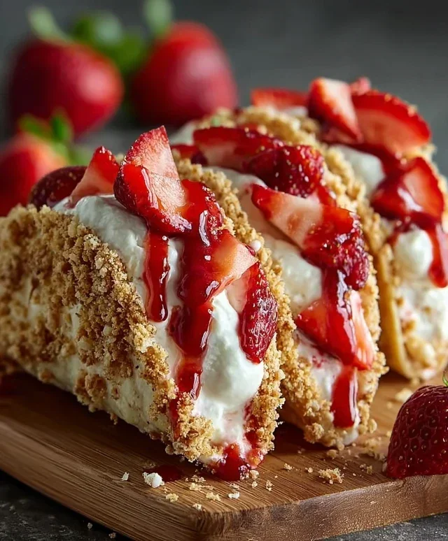 Strawberry Cheesecake Dessert Tacos