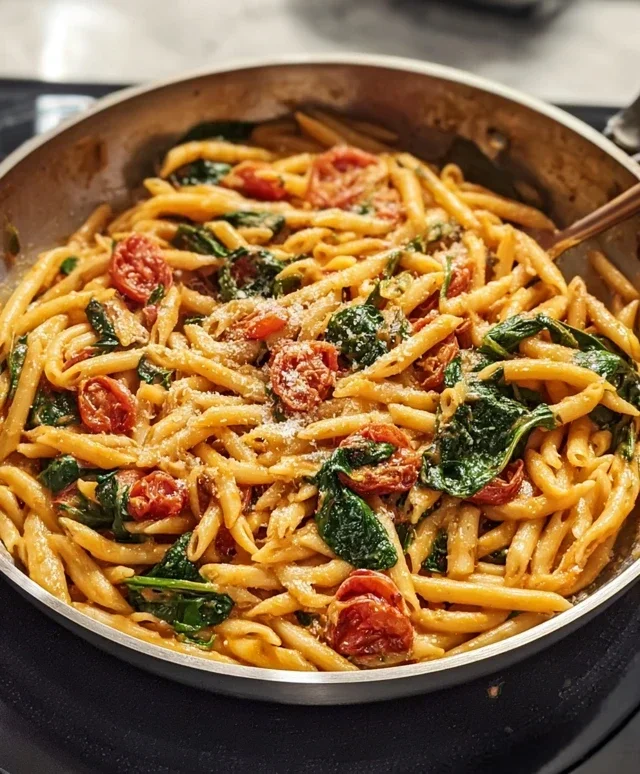 One-Pot Spinach Tomato Pasta