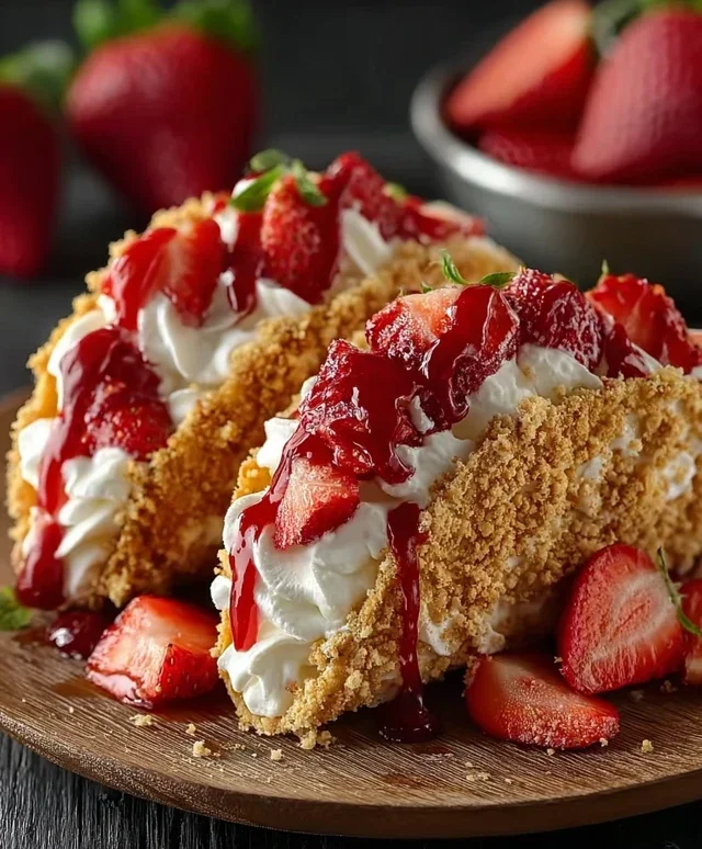 Strawberry Cheesecake Dessert Tacos