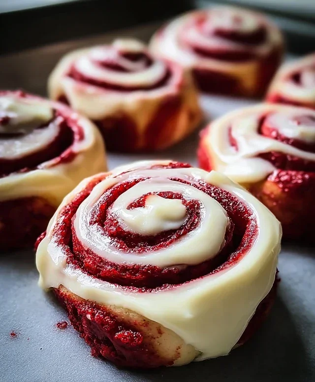 Red Velvet Cinnamon Rolls with Cream Cheese Icing