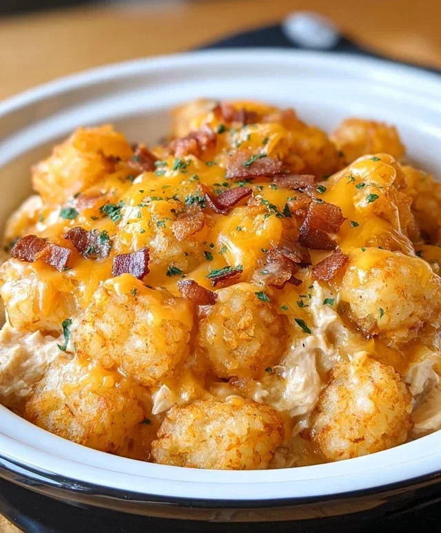Crock Pot Chicken Tater Tot Casserole
