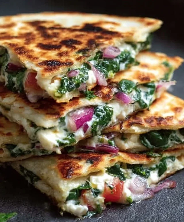 Spinach and Feta Quesadillas