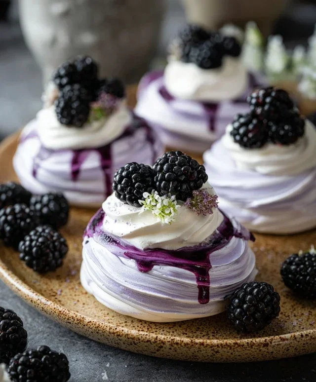 Blackberry Pavlovas
