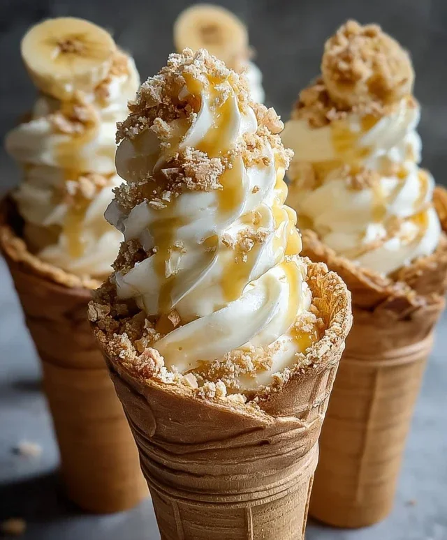 Banana Pudding Cheesecake Cones