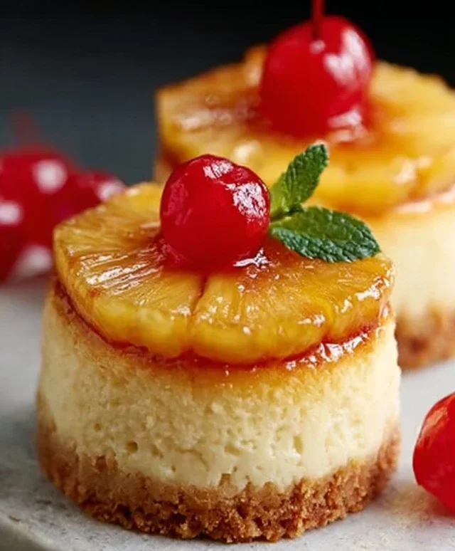 Mini Pineapple Upside-Down Cheesecakes