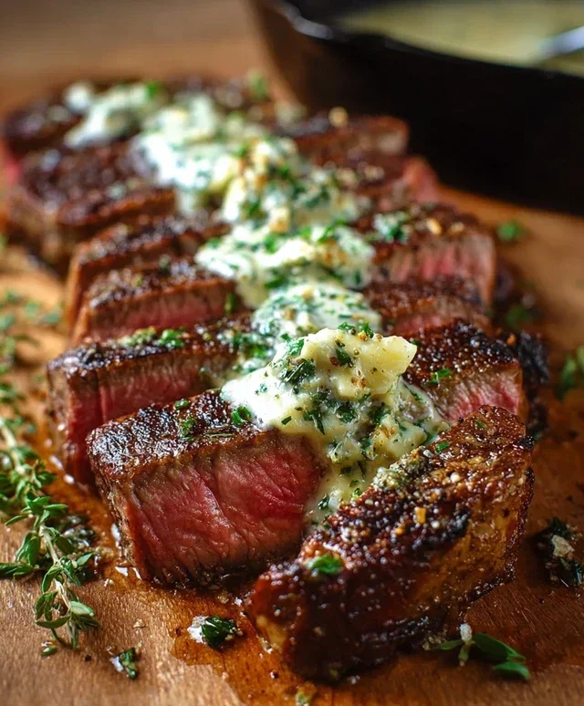 Garlic Butter Steak With Parmesan Cream Sauce