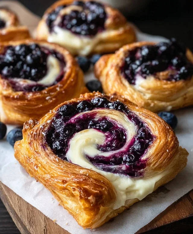 Swirled Blueberry Cream Cheese Danish