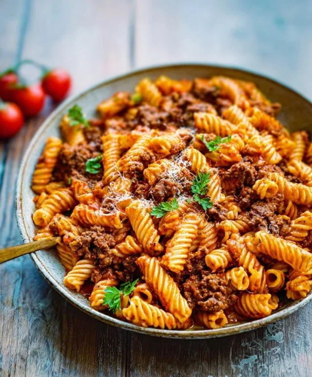 Beef Pasta in Tomato Sauce {Beef Ragu Pasta}