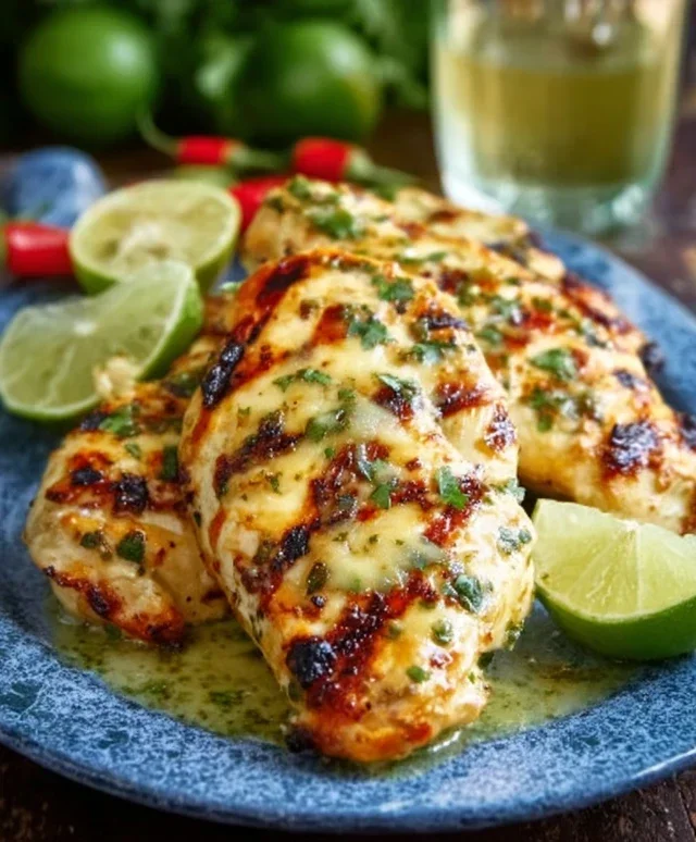 Grilled Salsa Verde Pepper Jack Chicken